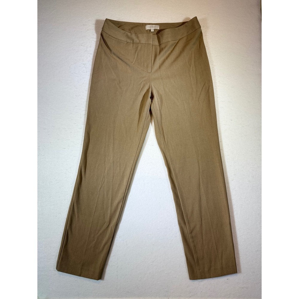 Talbots Womens Tan Career Straight Leg Dress Pants Size 10
